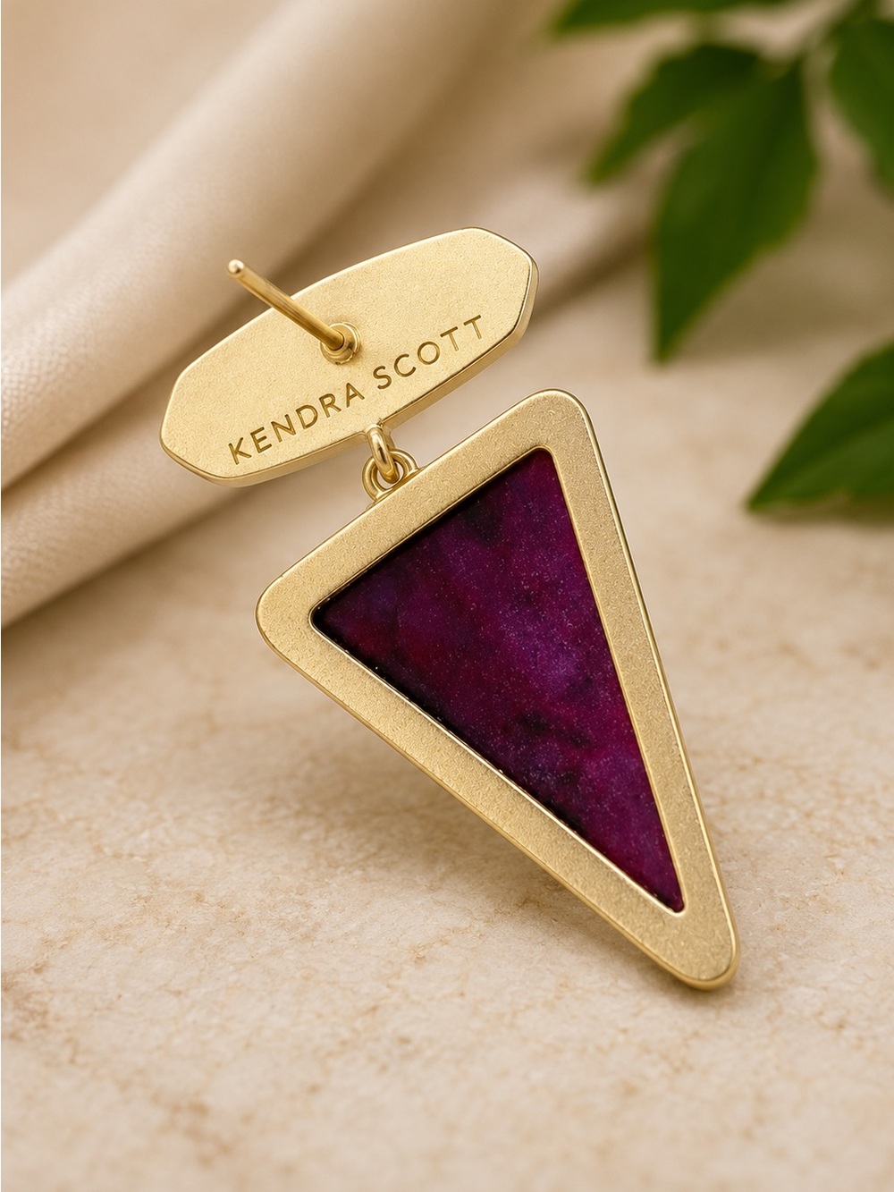 Kendra Scott Vivian Gold Drop Earrings In Raspberry Labradorite - Picture 6 of 6